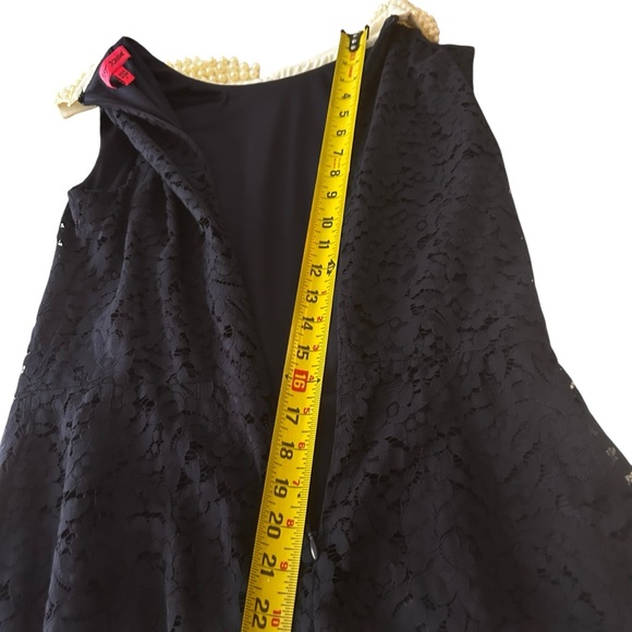 BETSEY JOHNSON Faux Pearl Collar Fit &Flare Dress cottagecore size 6 blue Lacey - Picture 7 of 16